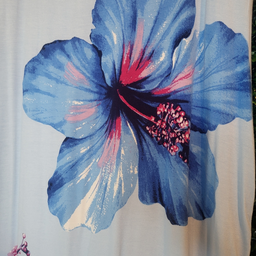No Boundaries Blue and Pink Floral Maxi Skirt Size Large (12/14)